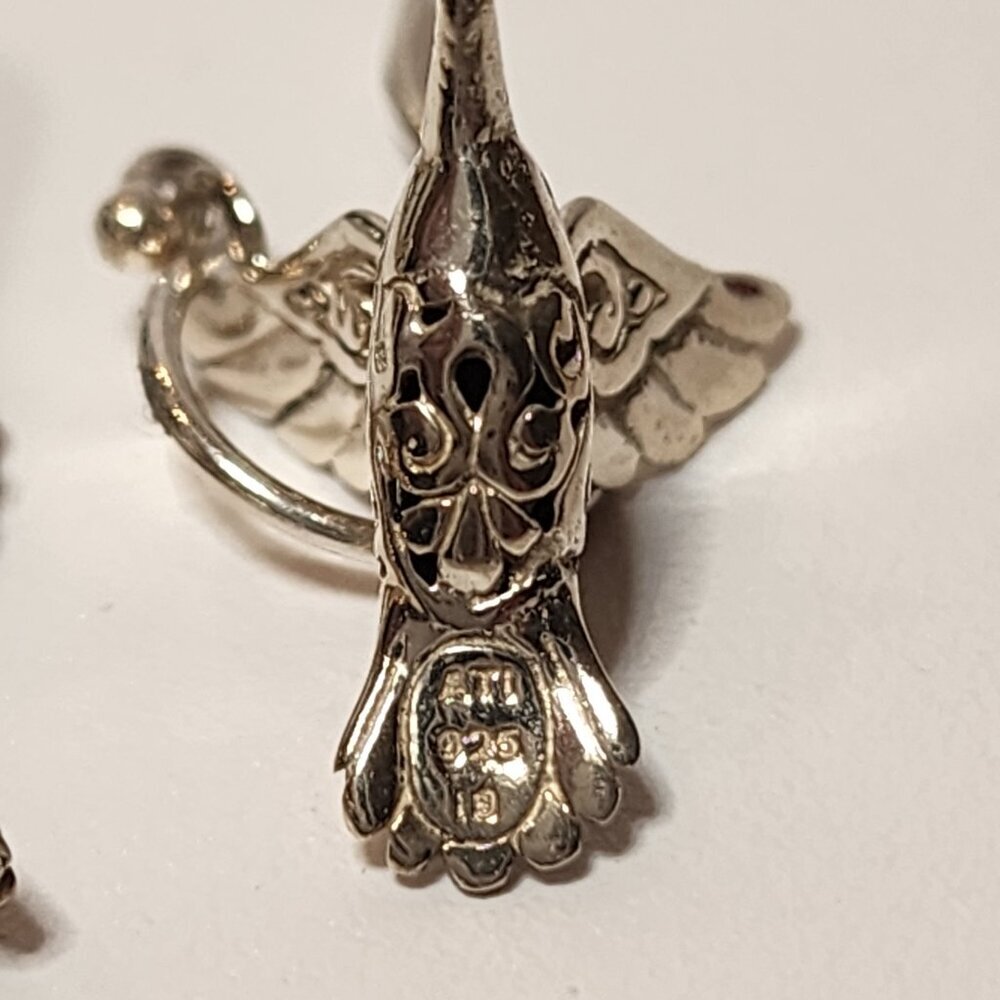 925 Hummingbird Dangle Earrings - Picture 6 of 7